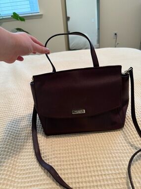 kate spade plum top-handle satchel with crossbody strap
